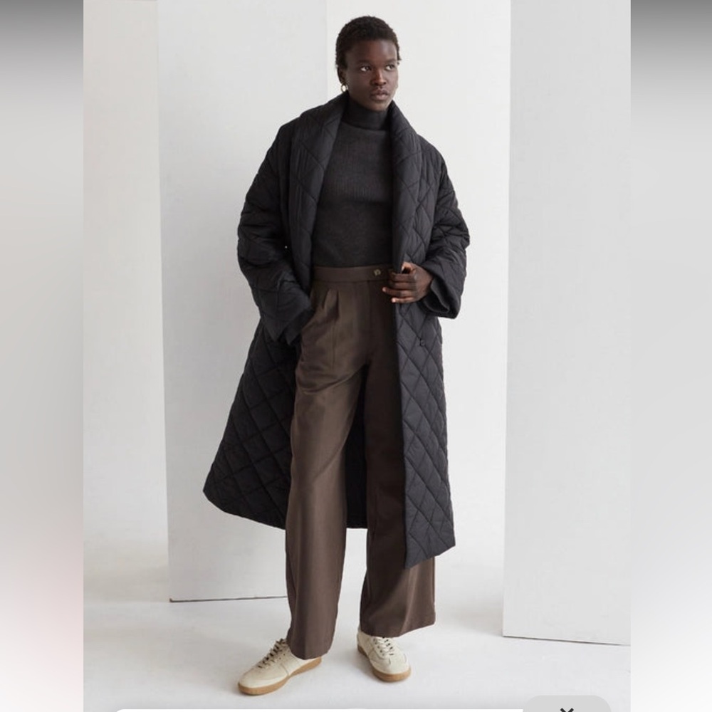 Wrap puffer coat